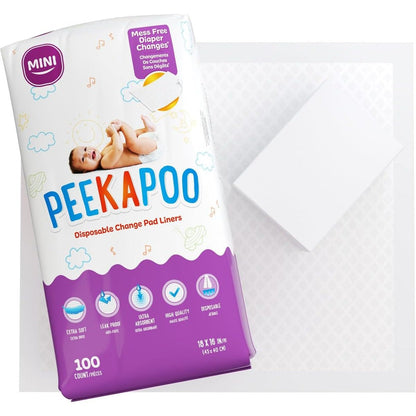 Peekapoo Mini disposable changing pads 100 pack front view