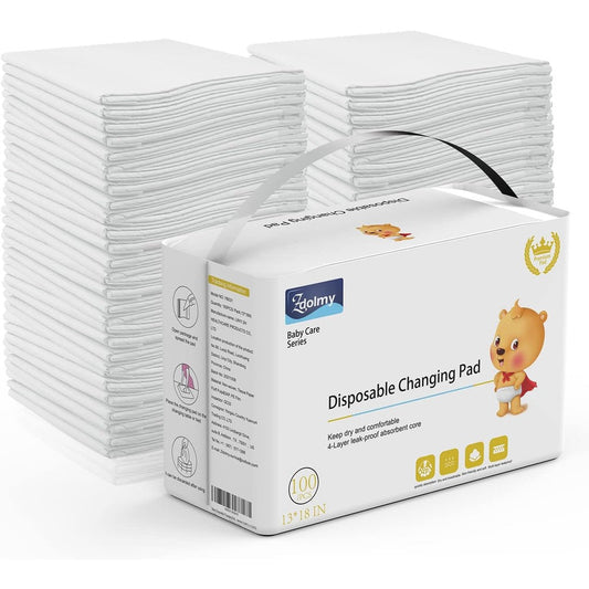 Zdolmy disposable changing pad liners 100 count front packaging view