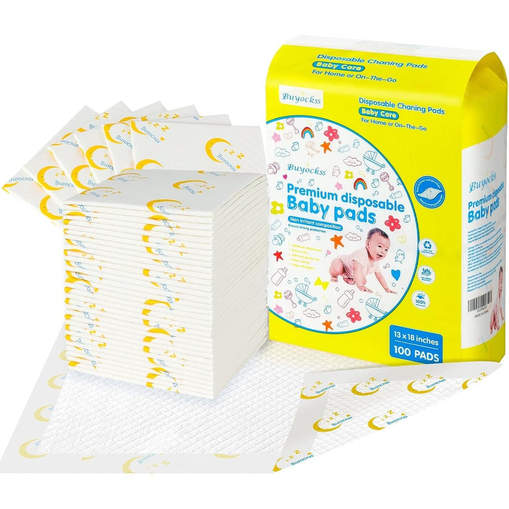 Buyockss baby disposable changing pads front view packaging