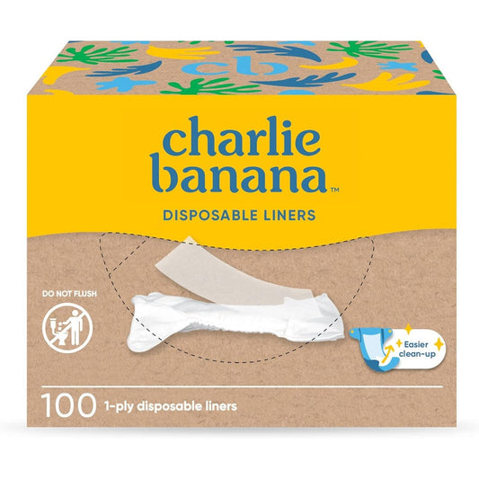 Charlie Banana disposable cloth diaper liners 100 count front view
