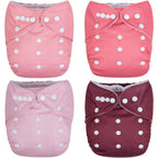 Noras Nursery cloth pocket diapers front view berry mauve