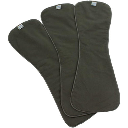 LeakMaster charcoal fleece adult diaper inserts 3 pack front view