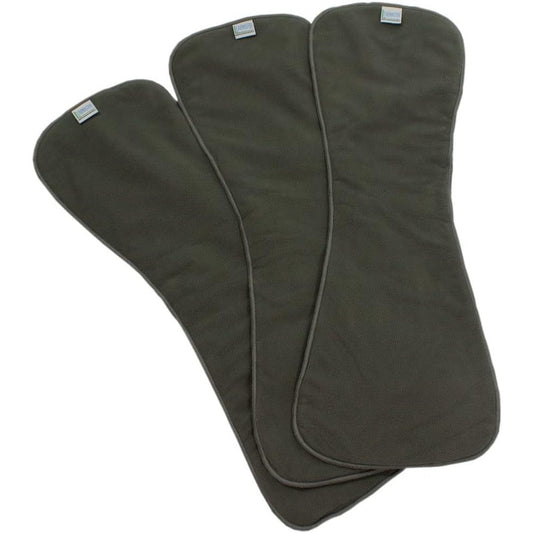 LeakMaster charcoal fleece adult diaper inserts 3 pack front view