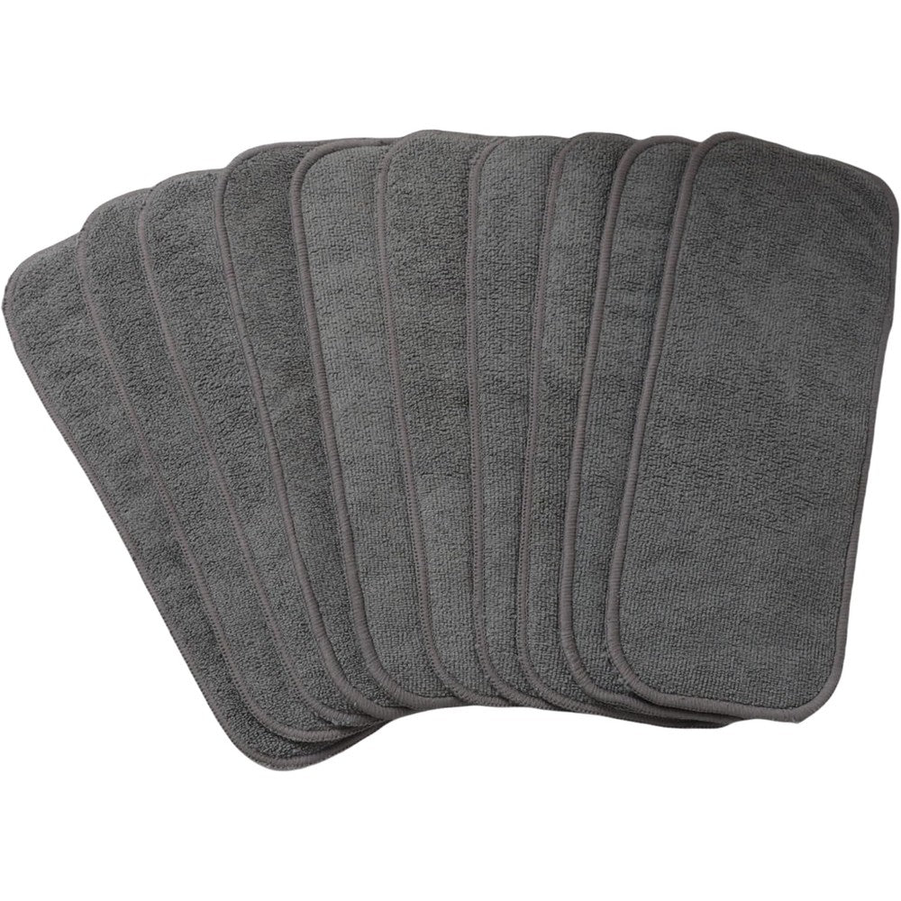 Kawaii Baby 10 piece grey cloth diaper inserts set front view