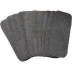 Kawaii Baby 10 piece grey cloth diaper inserts set front view