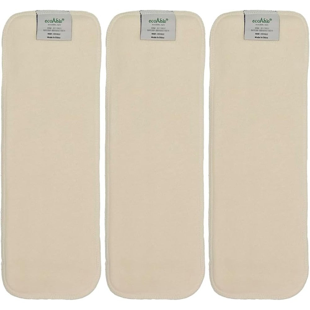 Ecoable 4-Layer Hemp Diaper Inserts pack of 3 front view