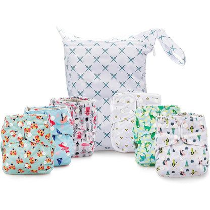 Simple Being reusable cloth diapers front view with knights and dragons pattern