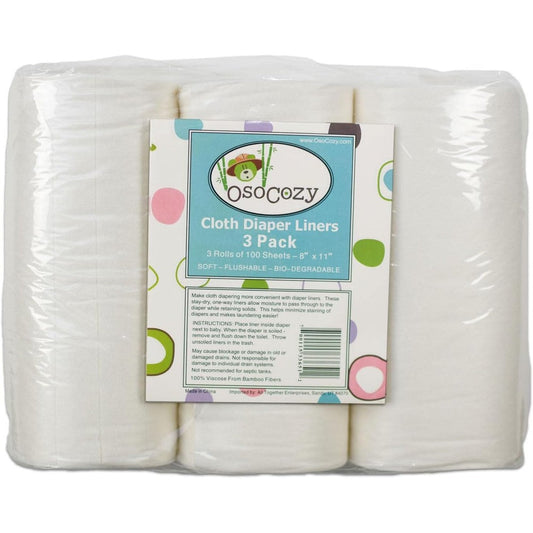 OsoCozy Flushable Diaper Liners 3 pack front view