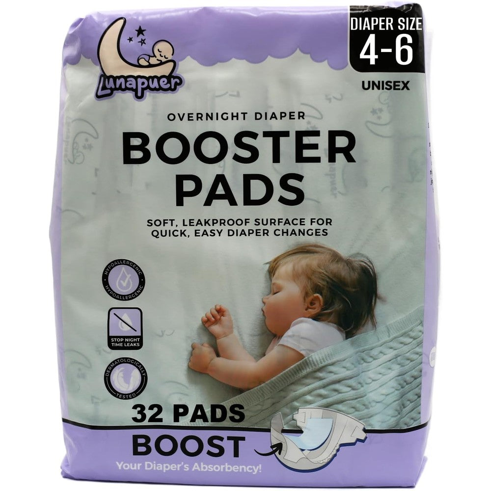 Lunapuer overnight diaper booster pads front view packaging