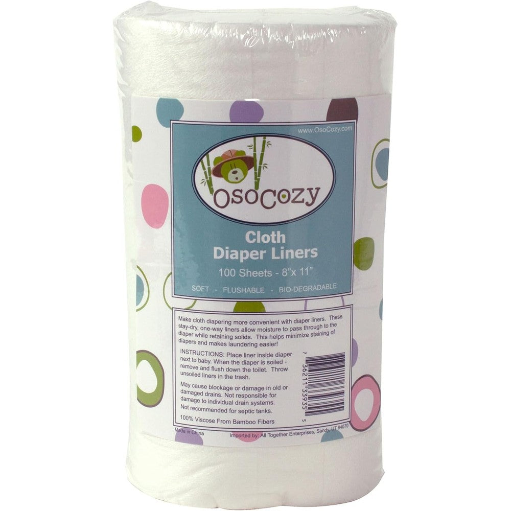 OsoCozy flushable diaper liners 100 count roll front view