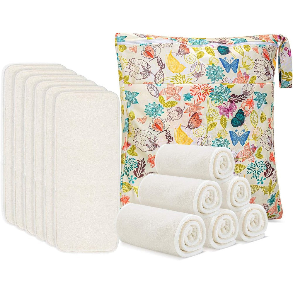Damero 5-layer bamboo reusable diaper inserts set