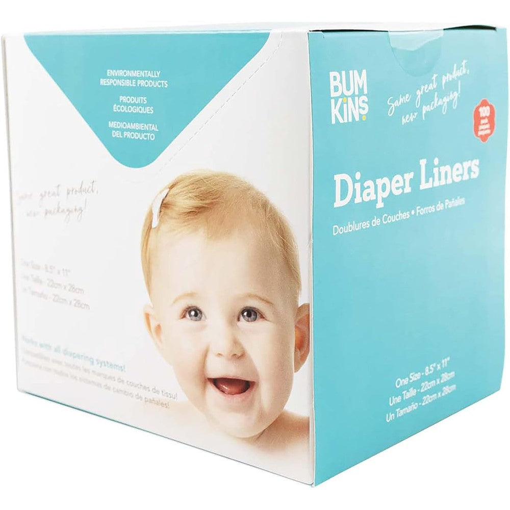 Bumkins disposable cloth diaper liners front box view