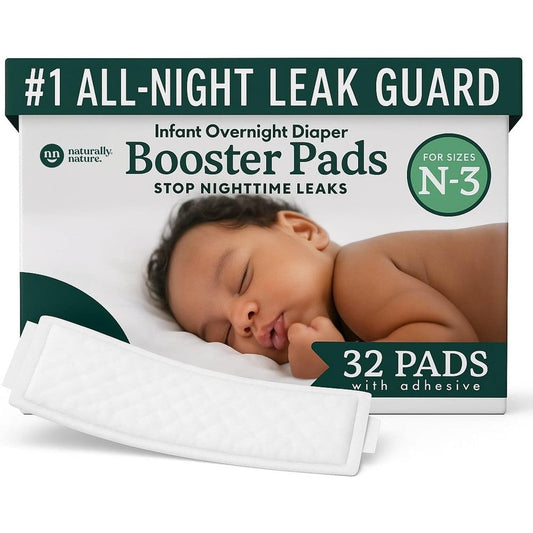 Naturally Nature Overnight Leak-Protection Diaper Booster Pads front of pack
