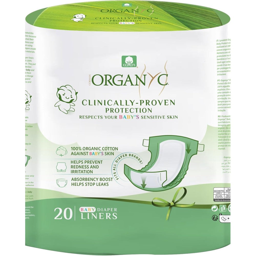 Organyc 100 Percent Certified Organic Cotton Baby Diaper Liner front view