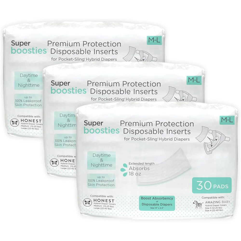 Amazing Baby Super Boosties disposable diaper inserts front packaging view