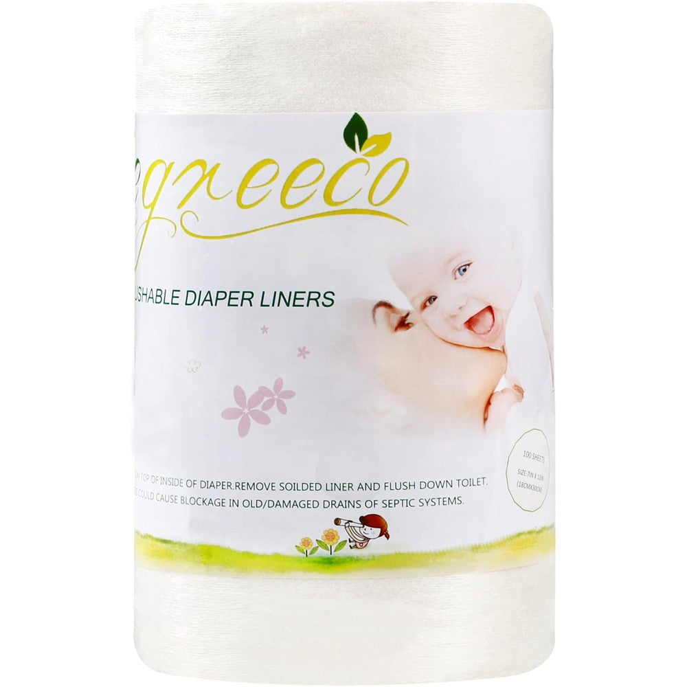 Wegreeco 100 Percent Bamboo Flushable Diaper Liners front packaging view