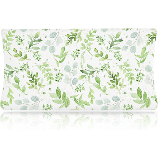 Zhenzq eucalyptus print baby changing pad cover top view