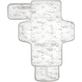 Siphylline baby changing pad front view showing light gray cloud and star pattern