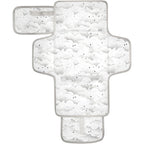 Siphylline baby changing pad front view showing light gray cloud and star pattern