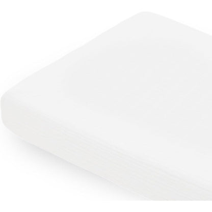 Little Unicorn white organic cotton muslin changing pad cover front view