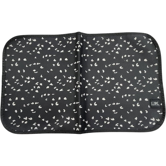 Baby K'tan Sojourn Changing Pad Sweetheart Black portable diaper mat front view
