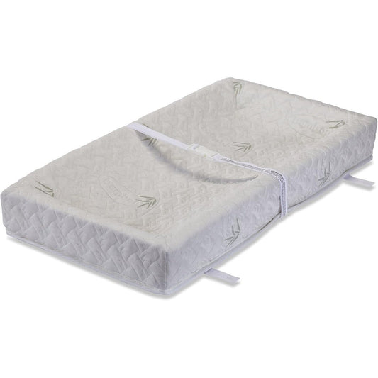 La Baby 4-sided changing pad with bamboo quilted cover front view.