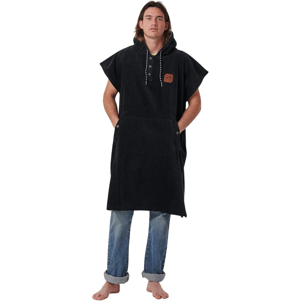 Slowtide The Digs cotton changing poncho front view in black