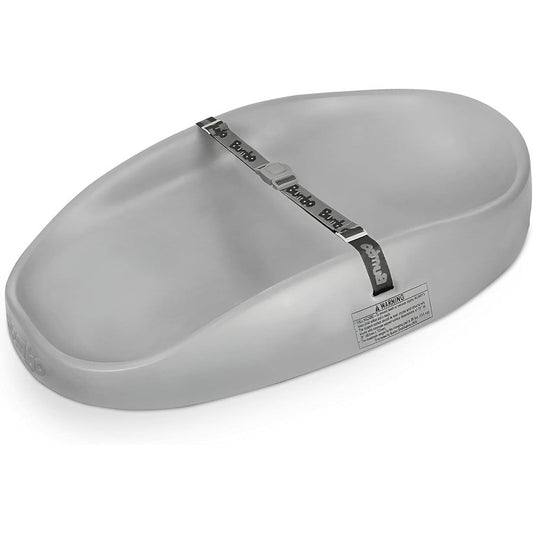 Bumbo baby changing pad in cool grey front view