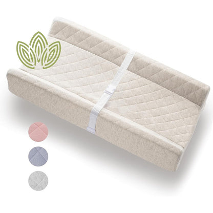 Modera organic cotton contoured baby changing pad front view