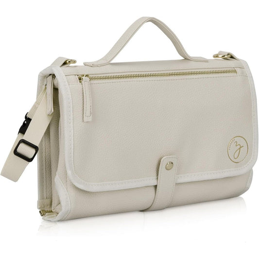 Zaveena Portable Diaper Changing Pad in cream folded view