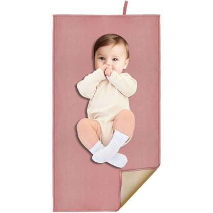 Bewdio dusty pink wipeable baby changing pad front view