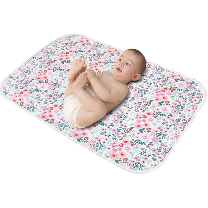 Phoebus Baby waterproof diaper changing pad front view floral pattern