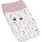 Sweet Jojo Designs boho floral baby changing pad cover front view