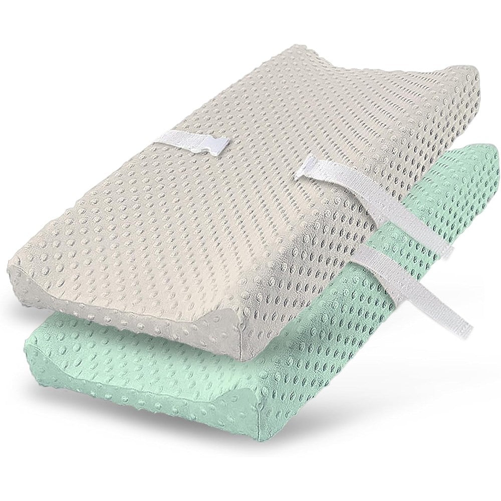 Nivava Baby changing pad cover front view showing soft minky dots.