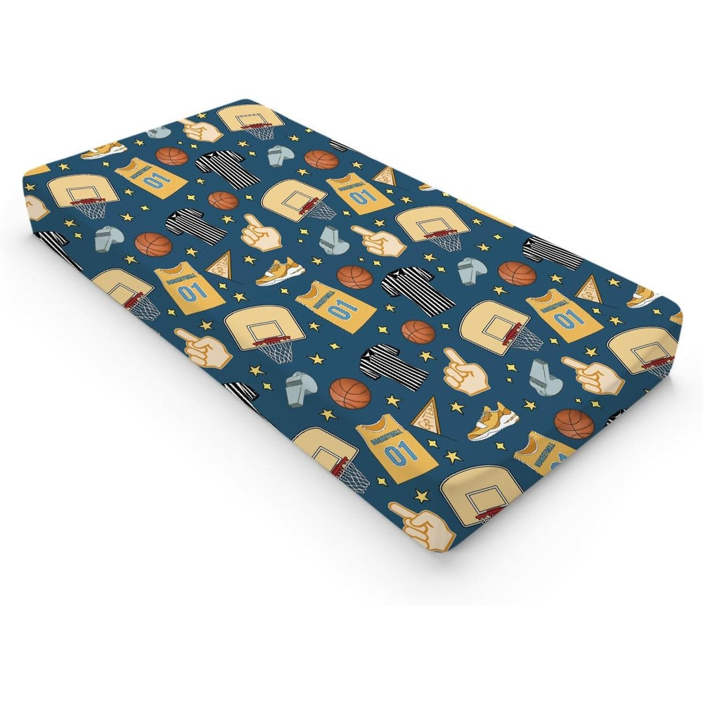 Hwmmbh basketball changing pad cover front view