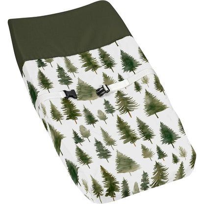 Sweet Jojo Designs woodland sage green changing pad cover front view