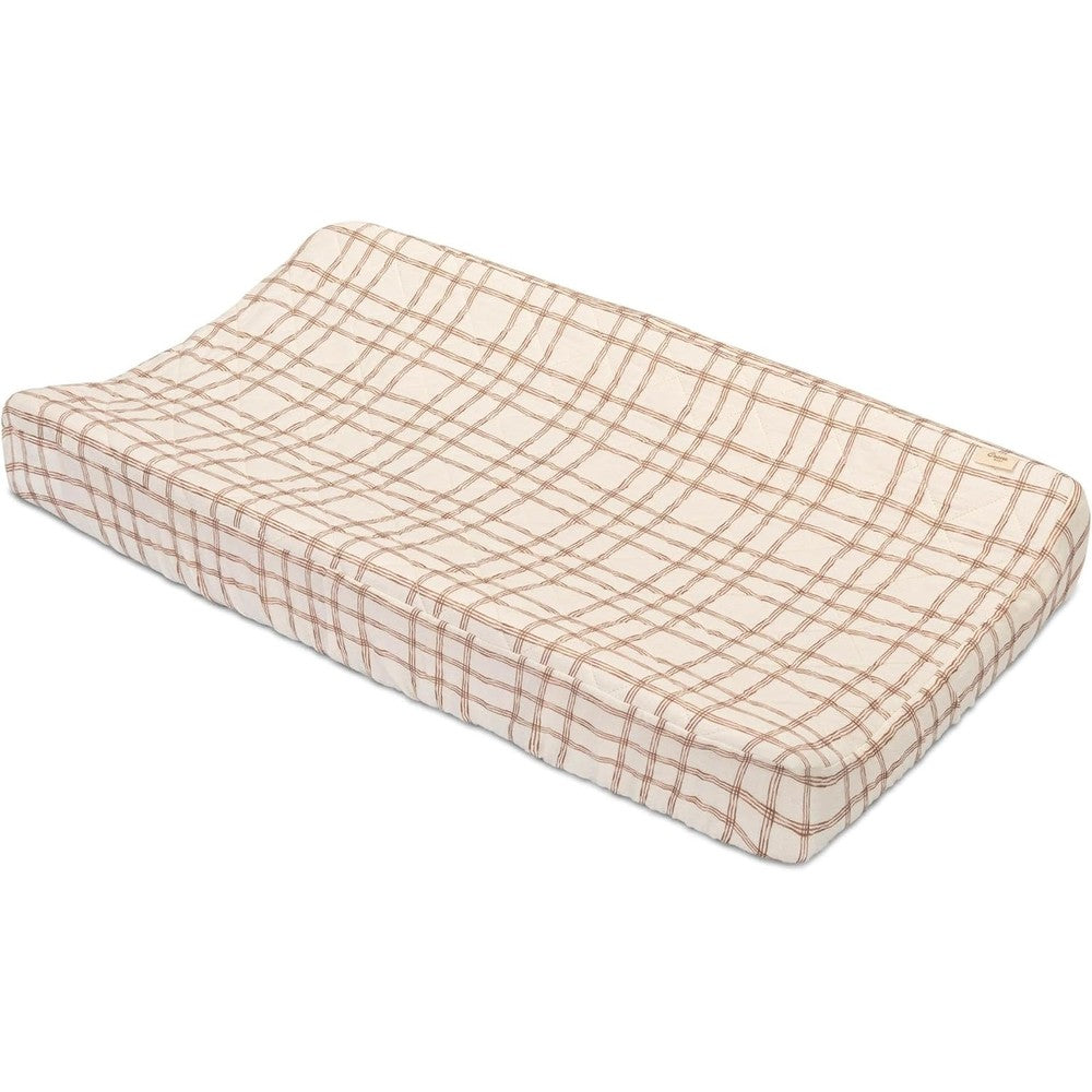 Crane Baby Charlie Farmhouse quilted plaid change pad cover front view