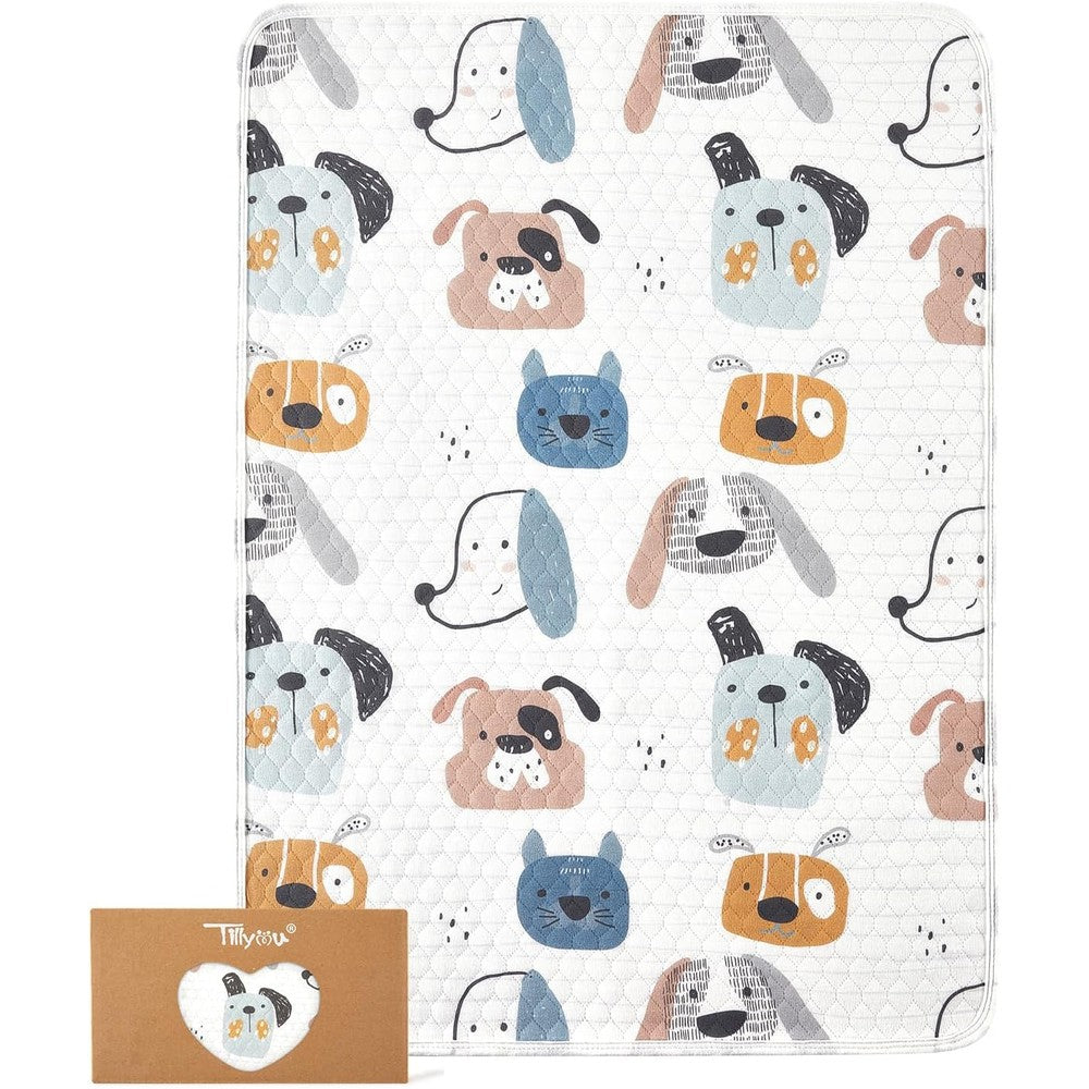 Tillyou waterproof changing pad liner front view showing panda design