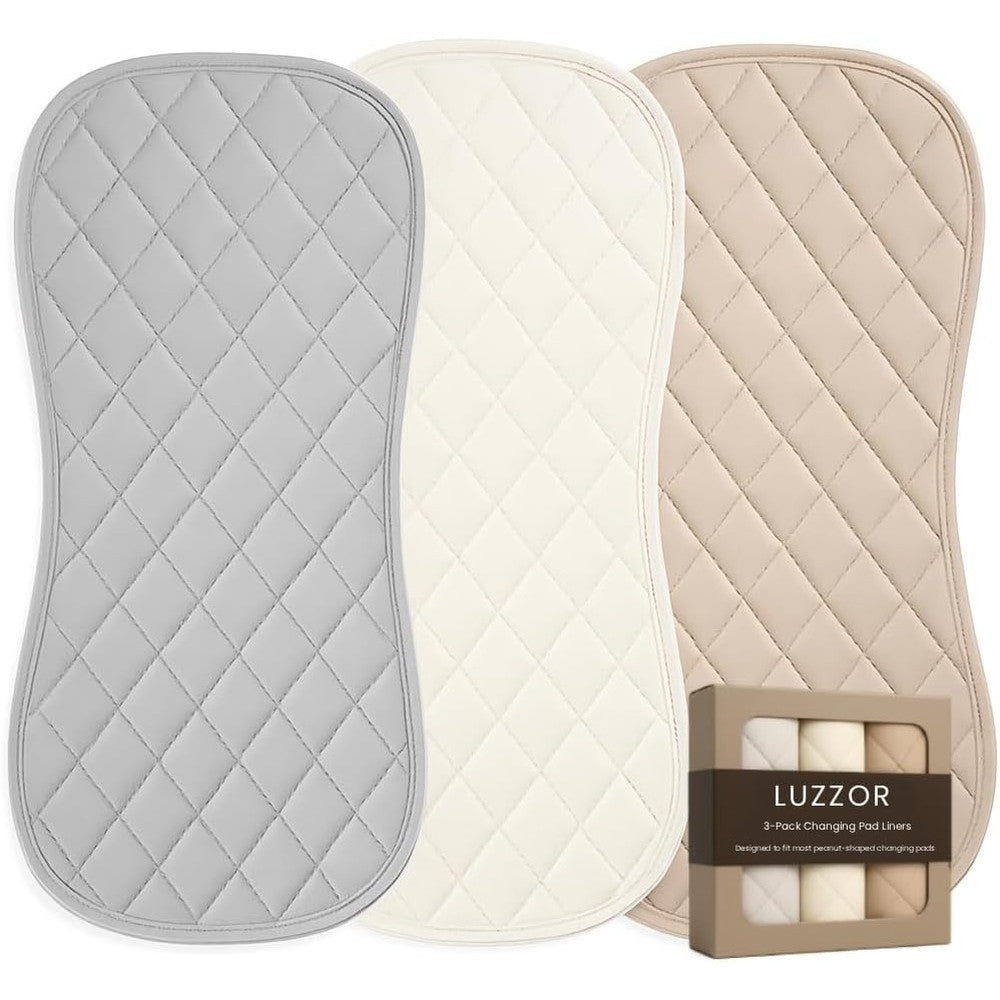 Luzzor 3-pack waterproof baby changing pad liners front view