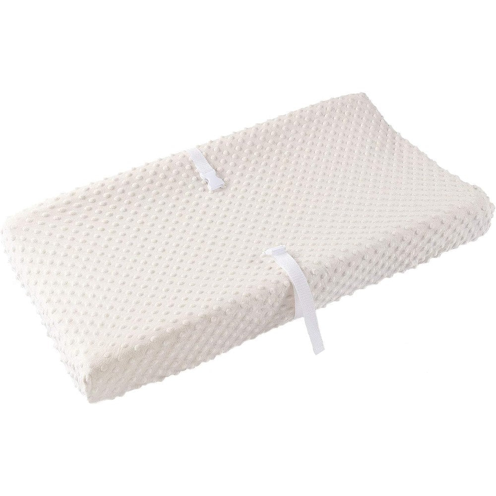 Queness baby changing pad cover beige plush dot front view