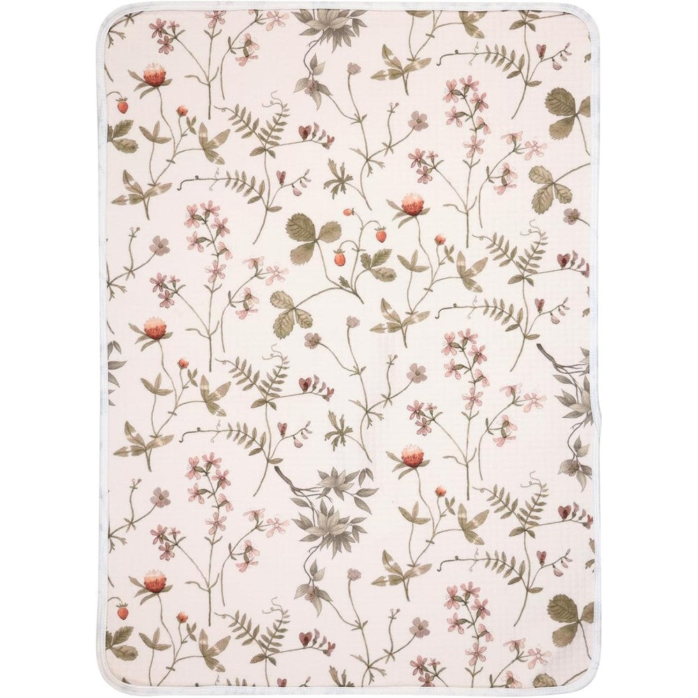 Haakaa waterproof changing pad liner with vintage garden floral pattern