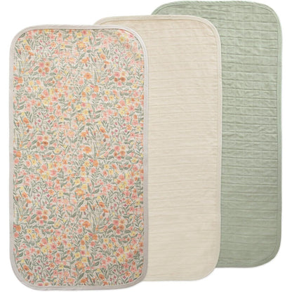 Mushie water repellent changing pad liners in pastel blooms combo set of three