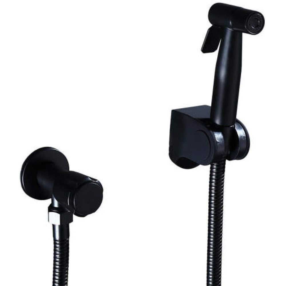 Wimpbladb matte black bidet sprayer kit front view