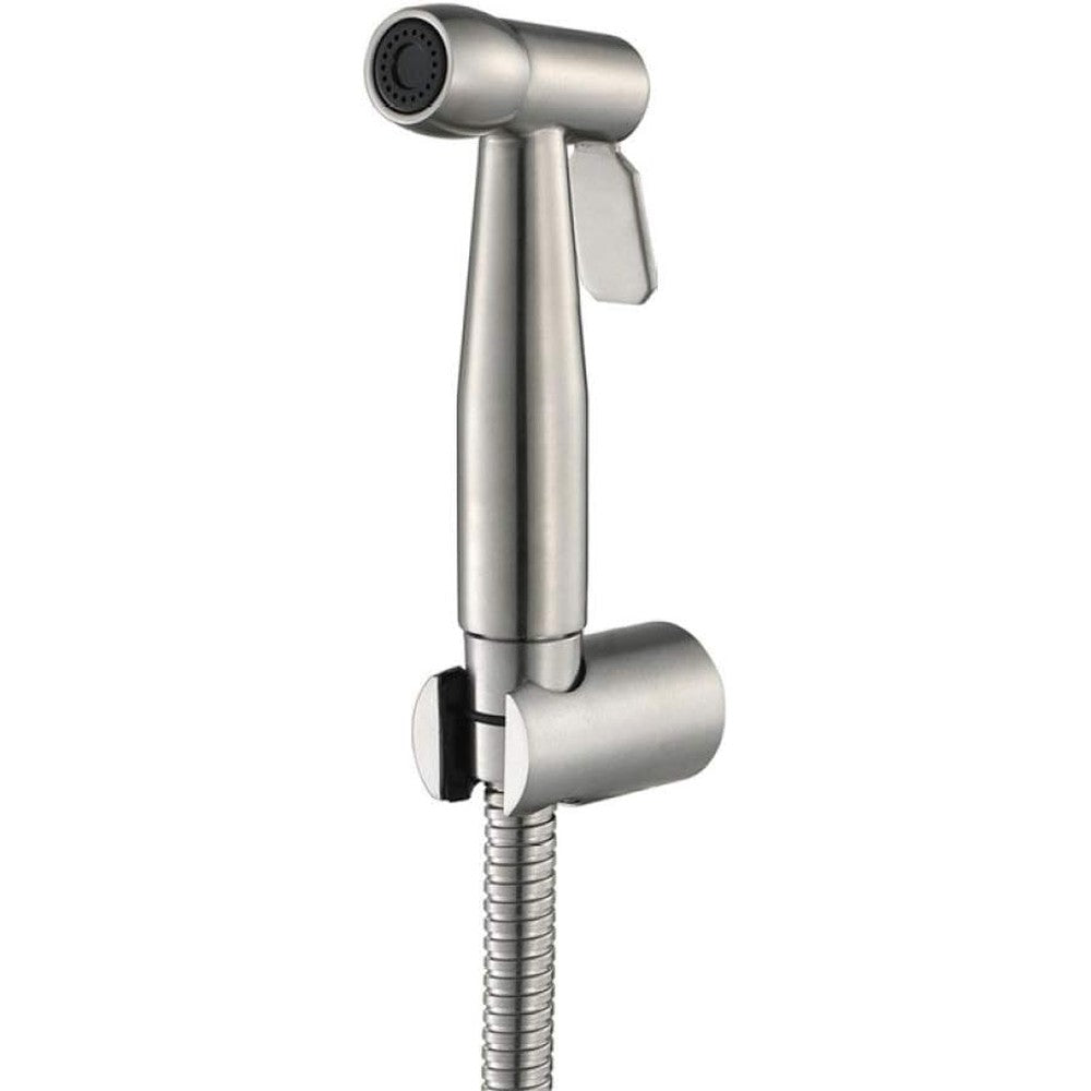 JWVXVFYKV Pdoligbdn handheld bidet sprayer front view with stainless steel finish
