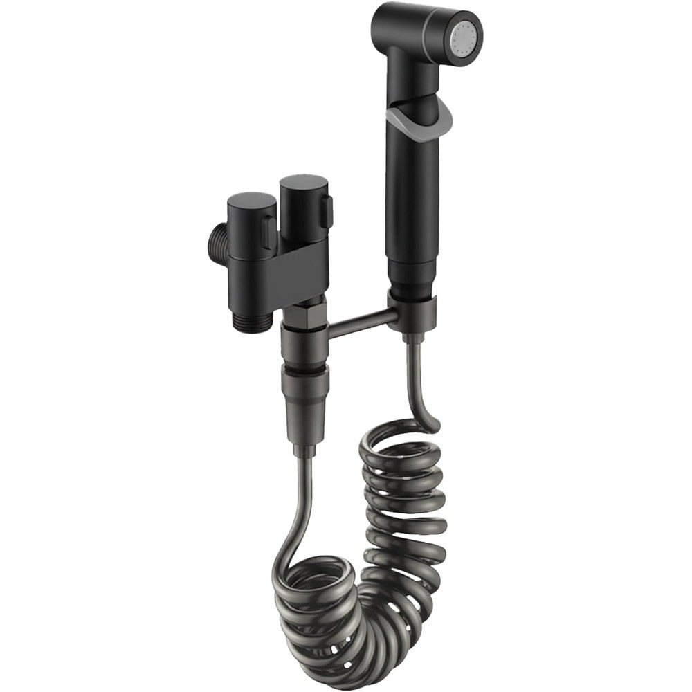 Aqua Earth handheld bidet sprayer front view in matte black