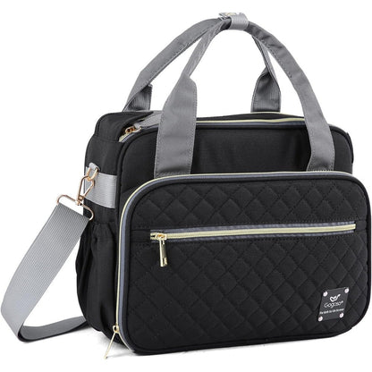Gogoso crossbody small diaper bag front view black