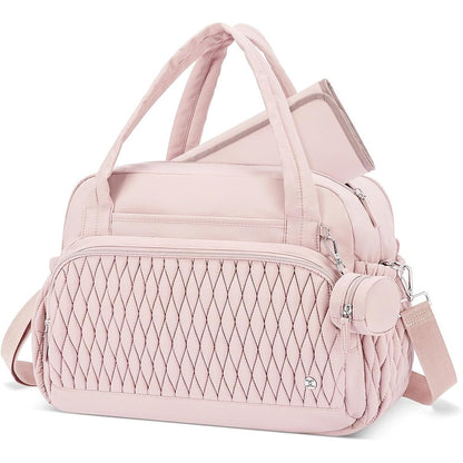 Telena tote diaper bag front view with pacifier case