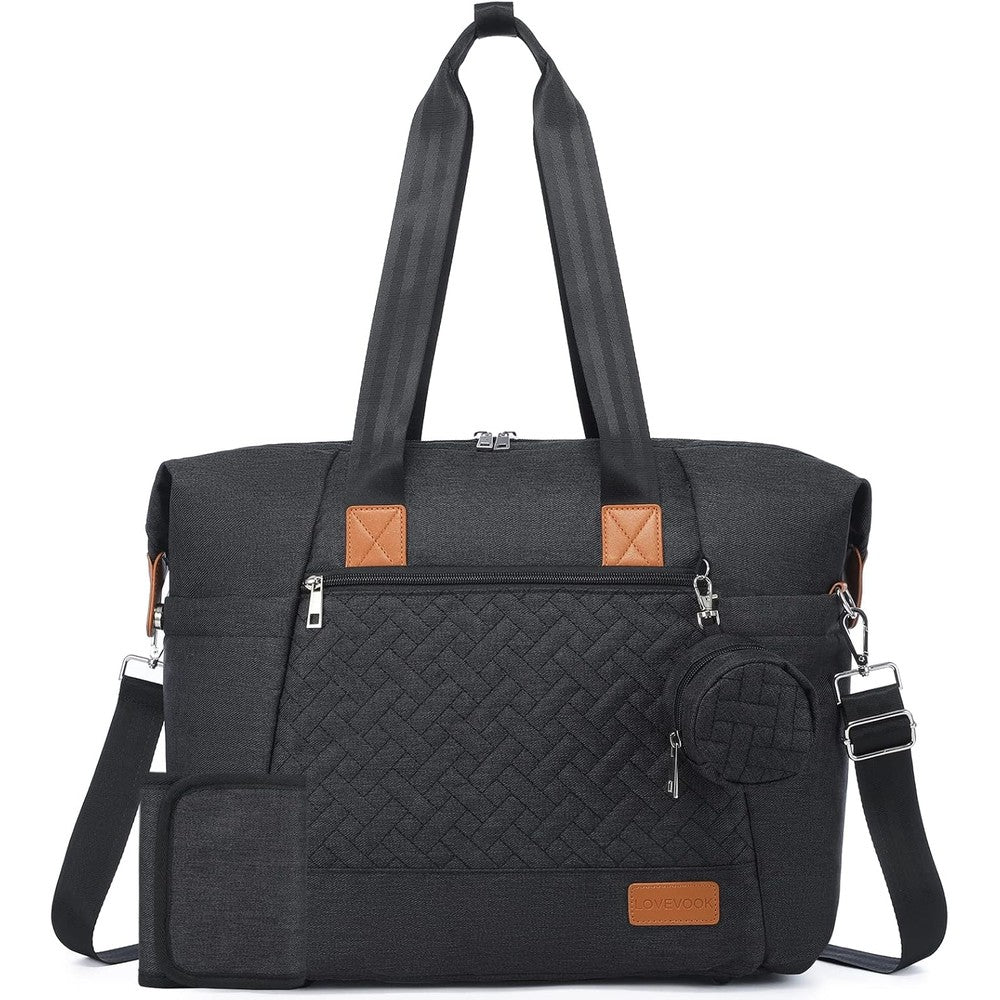 LOVEVOOK dark gray diaper bag tote front view