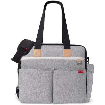 Skip Hop Iconic Duo Weekender Diaper Bag front view in Grey Melange