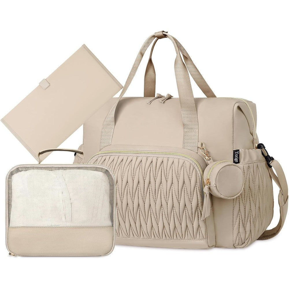 Yorige 6 piece diaper tote bag set front view